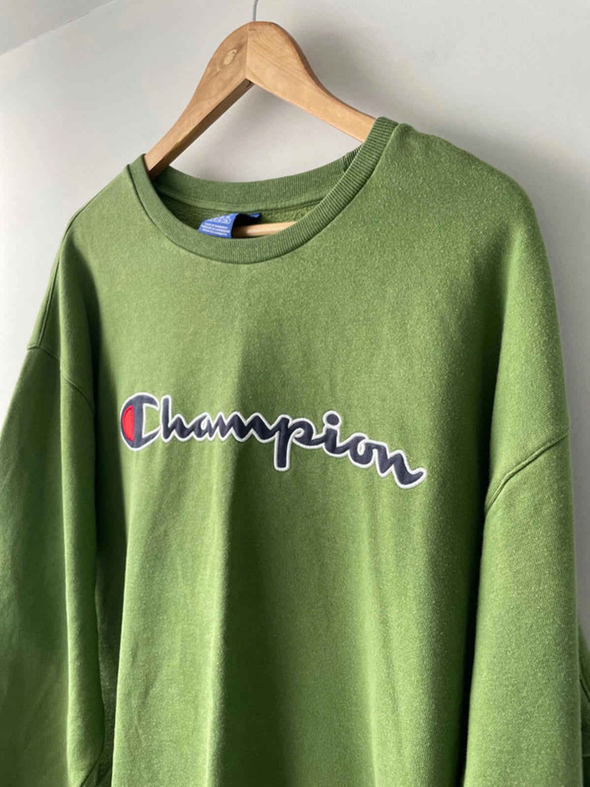 Men’s Champion Crew Neck Long Sleeve Jumper In Khaki - XLarge - 2237