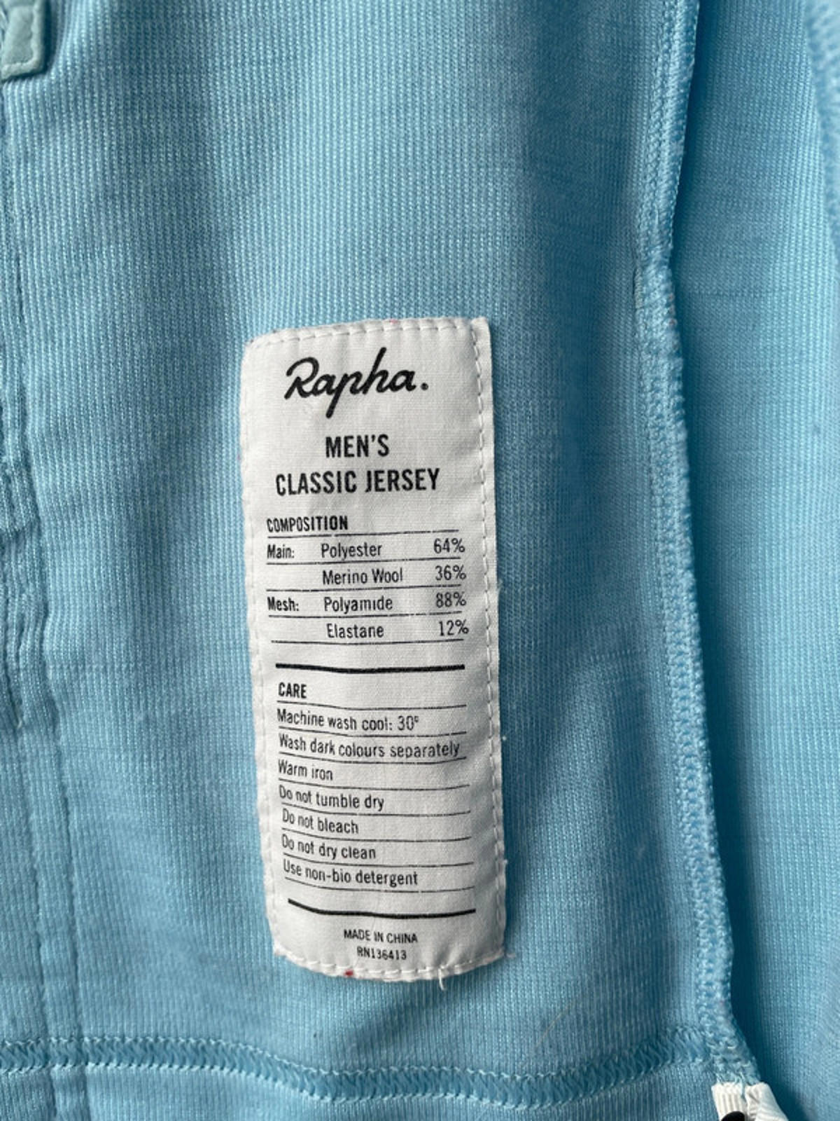 Men’s Rapha Classic Cycling Jersey Merino Wool In Light Blue - XSmall - 2212