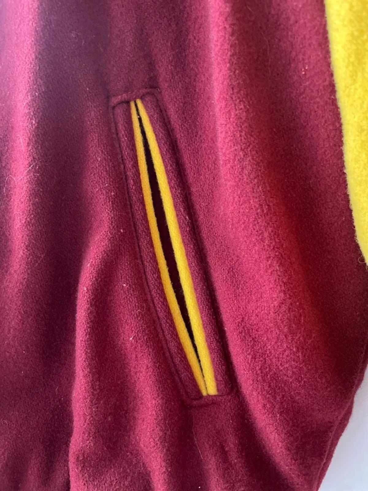 Men’s Washington Redskins Rare Wool Bomber Jacket in Red/Yellow - Medium - 2956