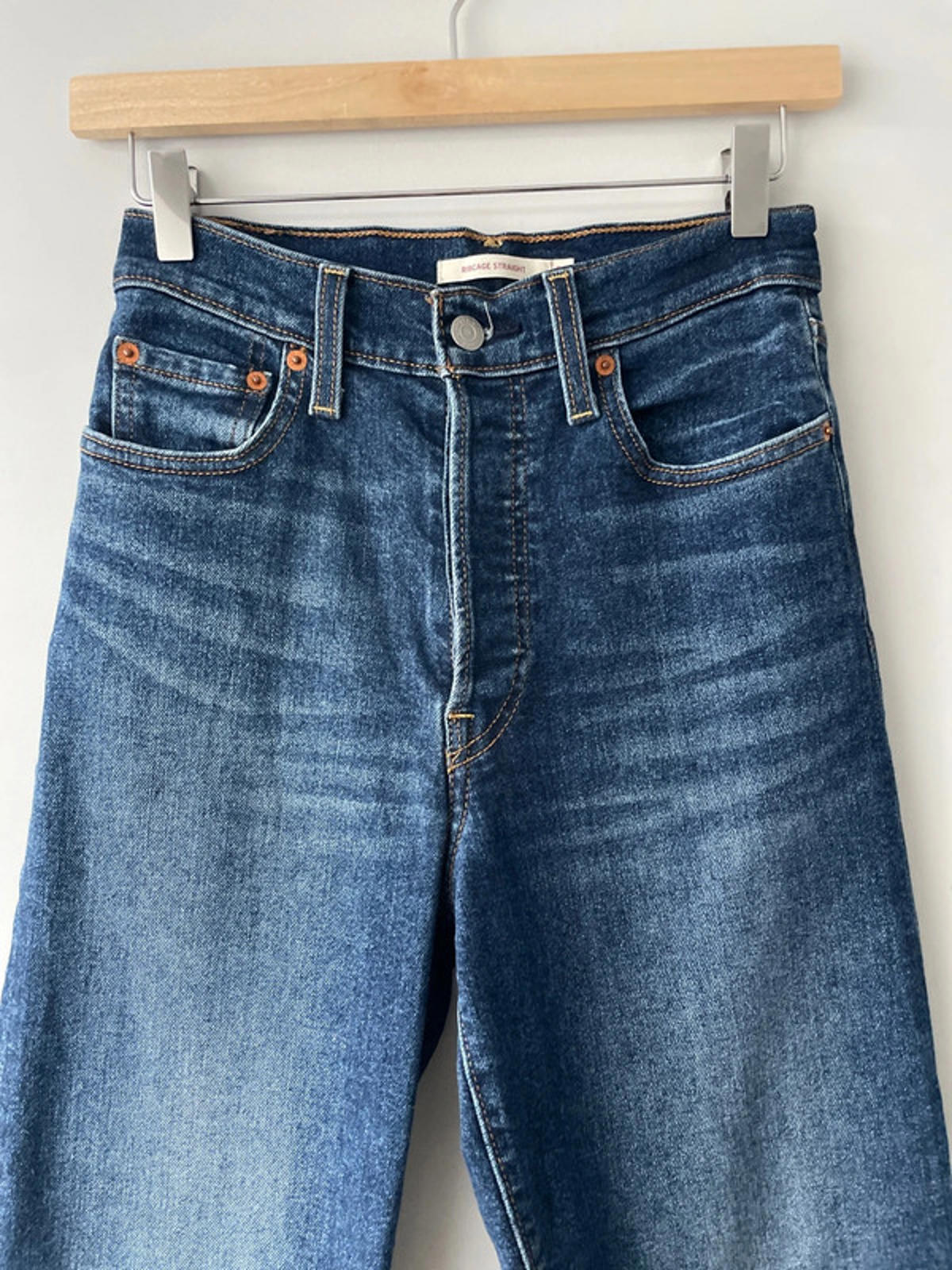 Women’s Levi’s High Waisted Ribcage Boot Cut Fit Jeans In Navy - W25/L27 - 2652