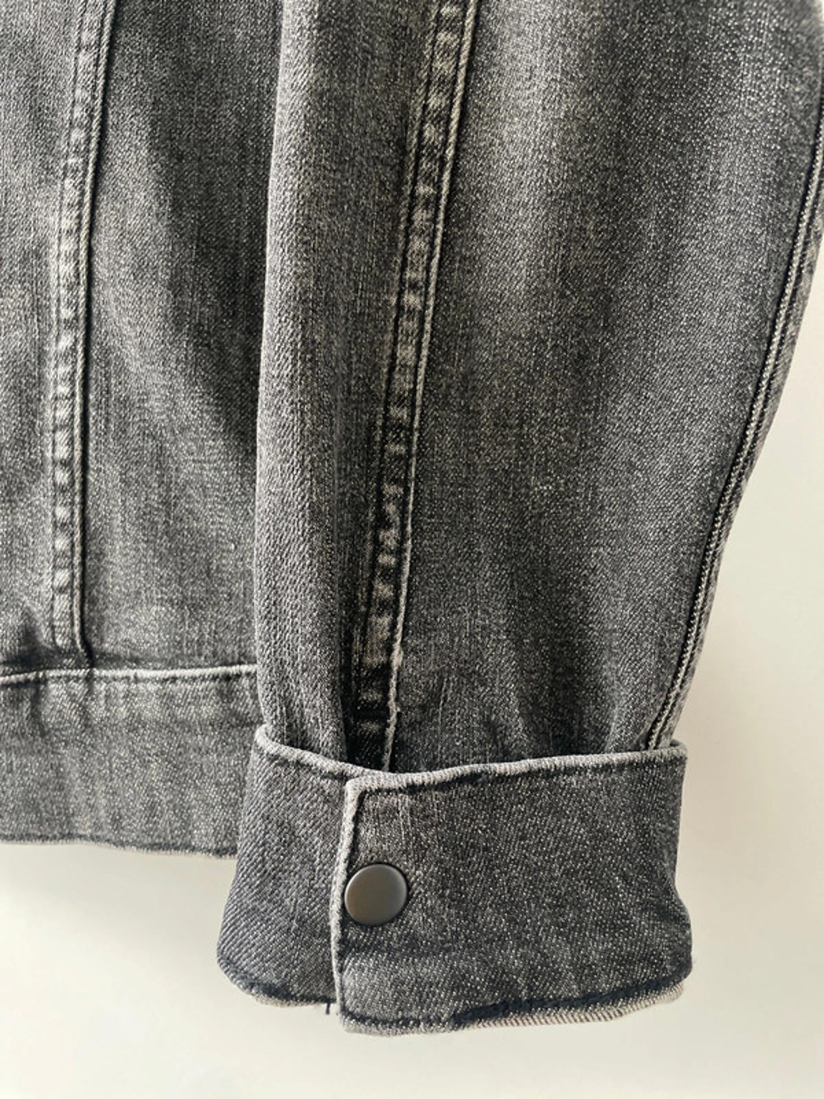 Women’s Allsaints Denim Trucker Jacket Coat In Washed Black - Small - 2132