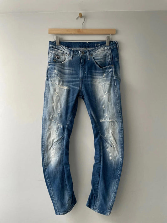 Womens G-Star Arc Fit Original Raw Denim Distressed Effect Jeans - W25/L30 -2217