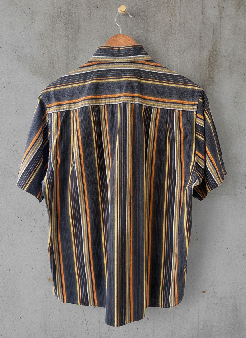 Men's Gabicci Oversized Fit Short Sleeve Striped Shirt - Large - 3608