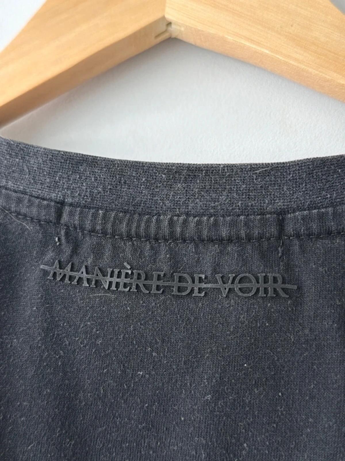 Men’s Maniere De Voir Printed Crew Neck T-shirt In Black - Medium - 3381