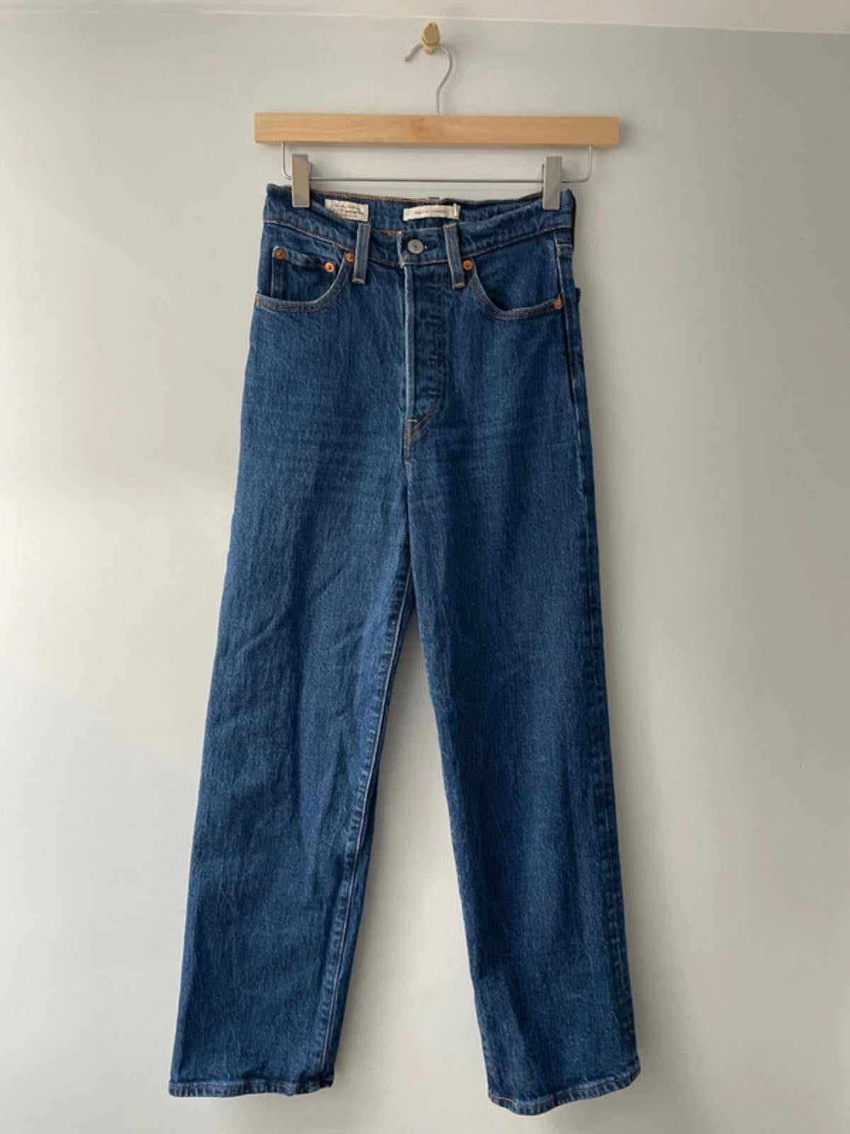 Women’s Levi’s High Waisted Ribcage Straight Fit Jeans In Navy - W25/L27 - 2527