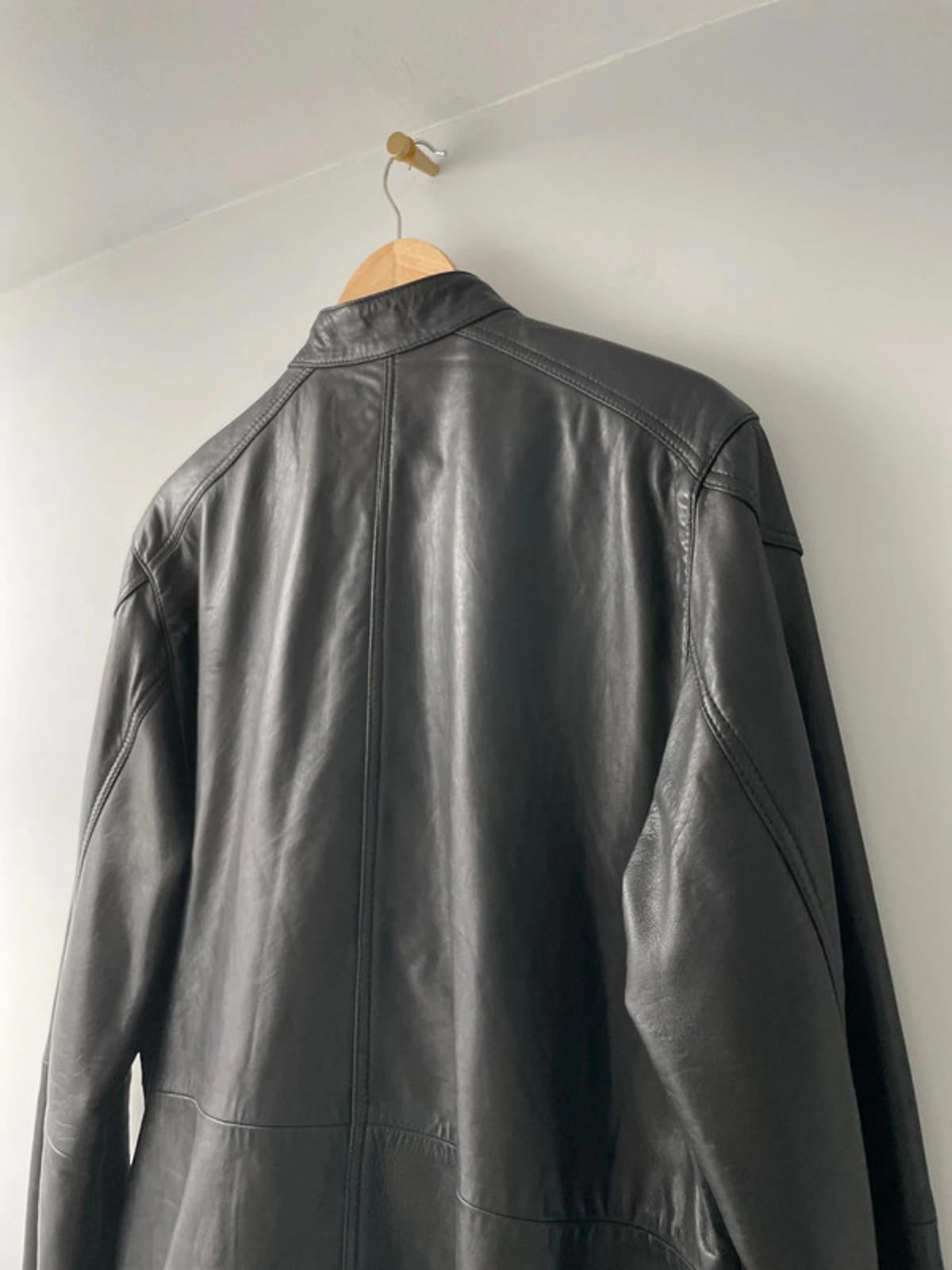 Men’s Ted Baker Premium Soft Leather Biker Jacket In Brown - Medium - 2266