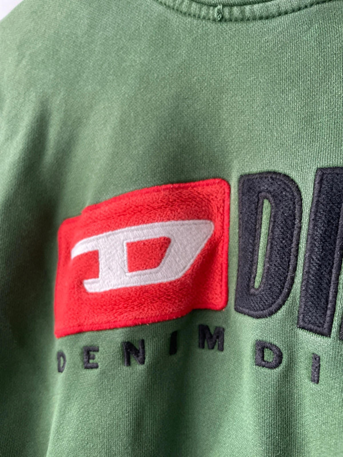 Men’s Diesel Embroidered Premium Logo Hoodie In Green - Small - 2140