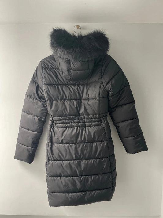 Women’s Barbour Anastasia Quilted Faux Fur Lined Hooded Puffer Jacket In Black - UK8 - 2396