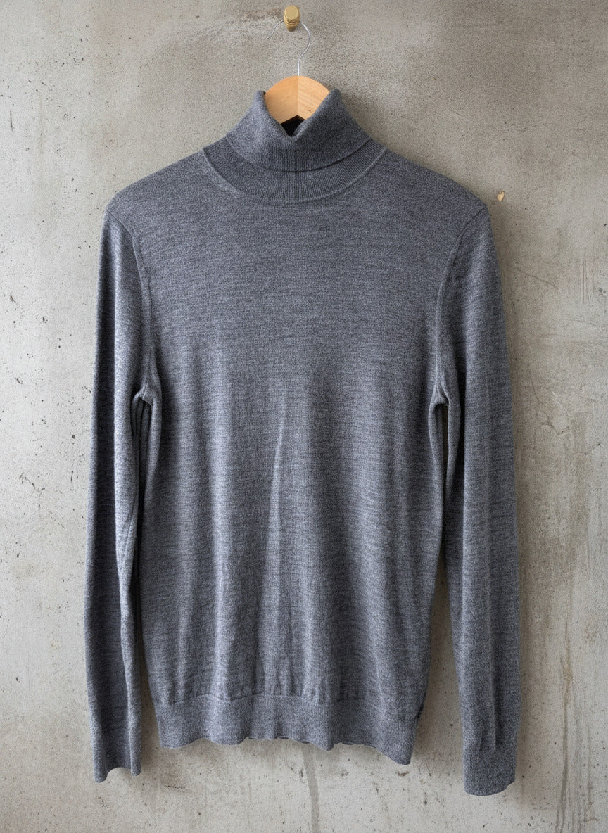 Men’s Reiss 100% Merino Wool Turtleneck Jumper In Grey - Small - 3779