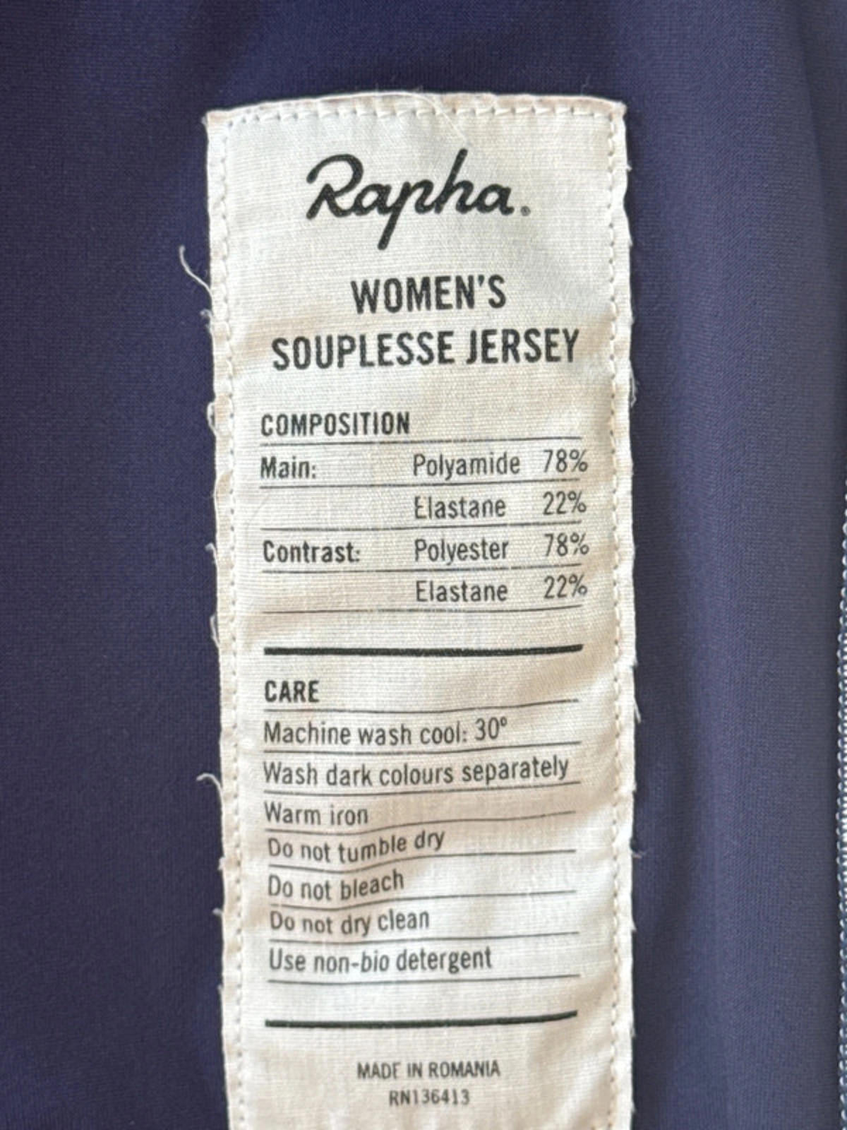 Women’s Rapha Souplesse Jersey Cycling Top - Large  -1301