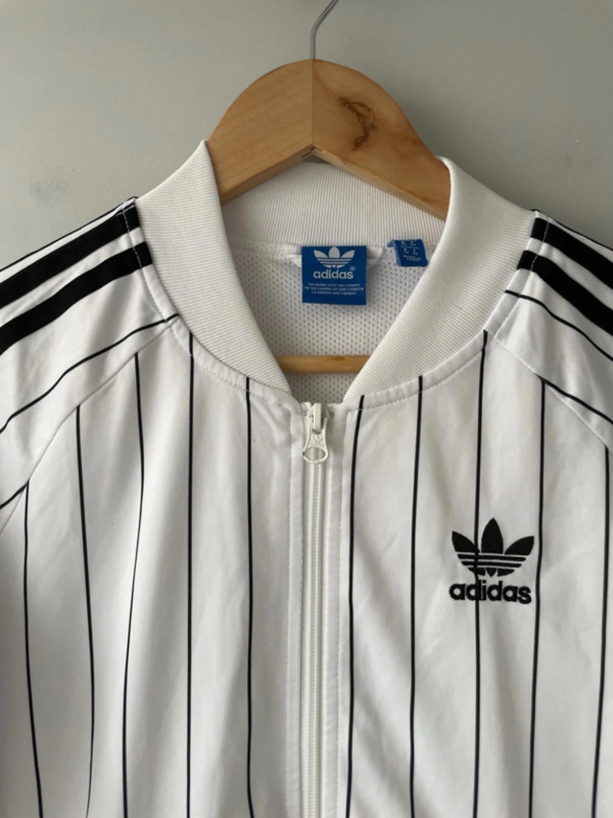 Women’s Adidas Premium Stripped Track Jacket in Black/White - UK6 - 2511