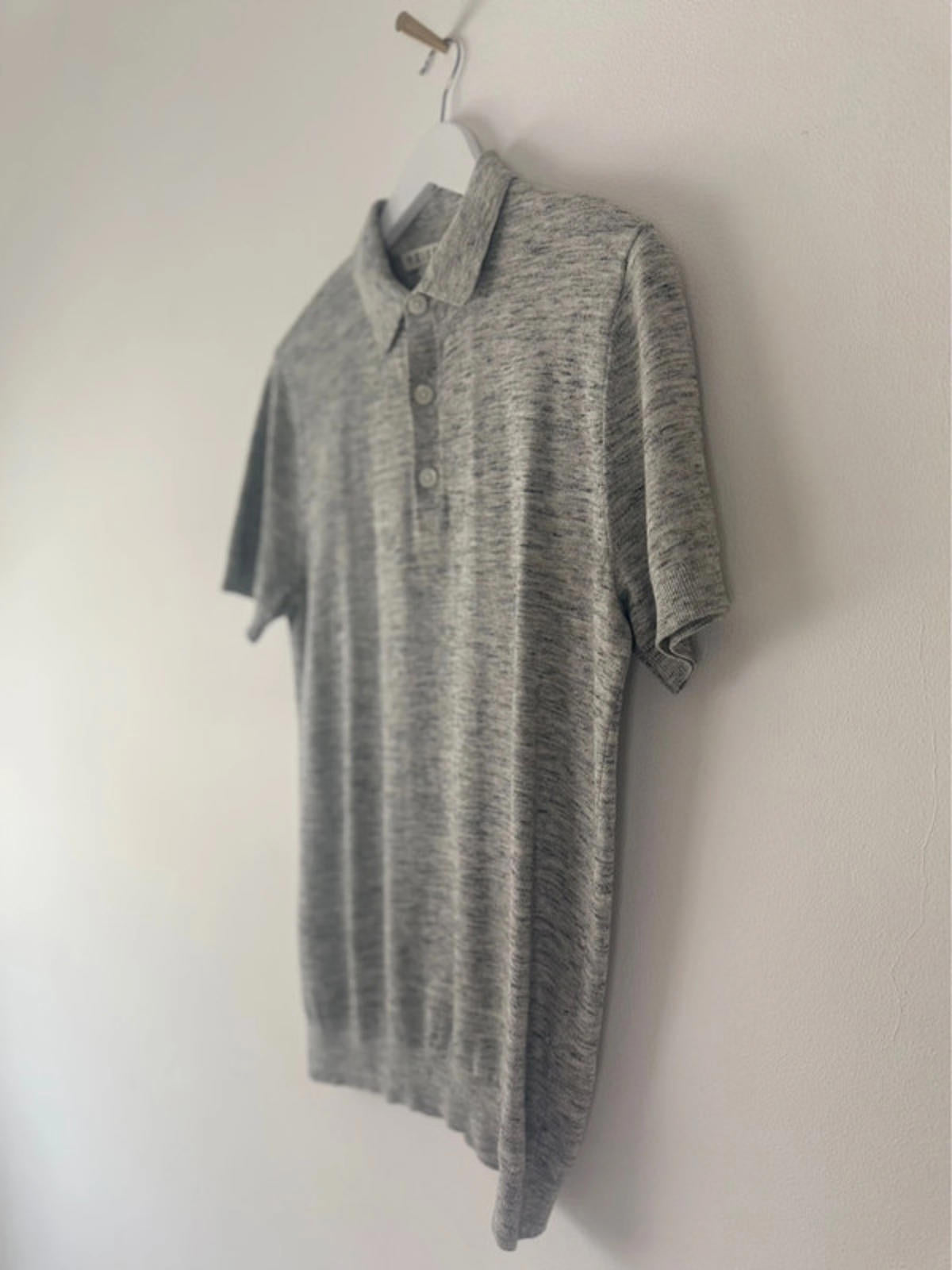 Men’s Reiss Premium Knitted Polo Top In Grey - Small - 1383