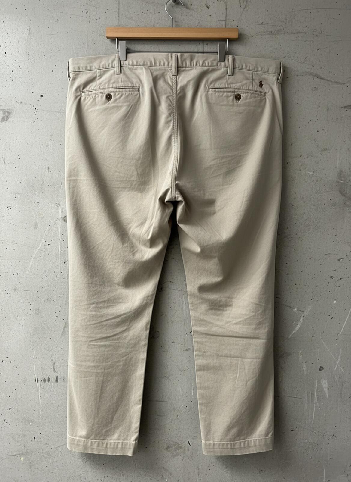 Men's Ralph Lauren Classic Stretch Fit Chino Trousers In Beige - W46/L32 - 3500