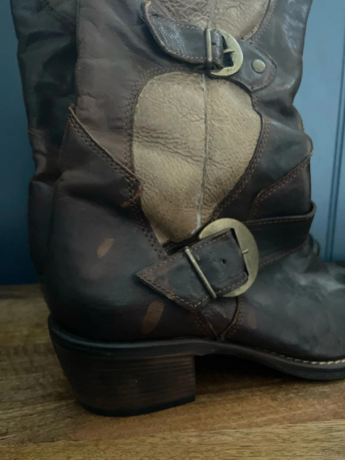 Women’s Manas Designer Leather Knee length Boots Made In Italy In Tan - UK 7 - 2569