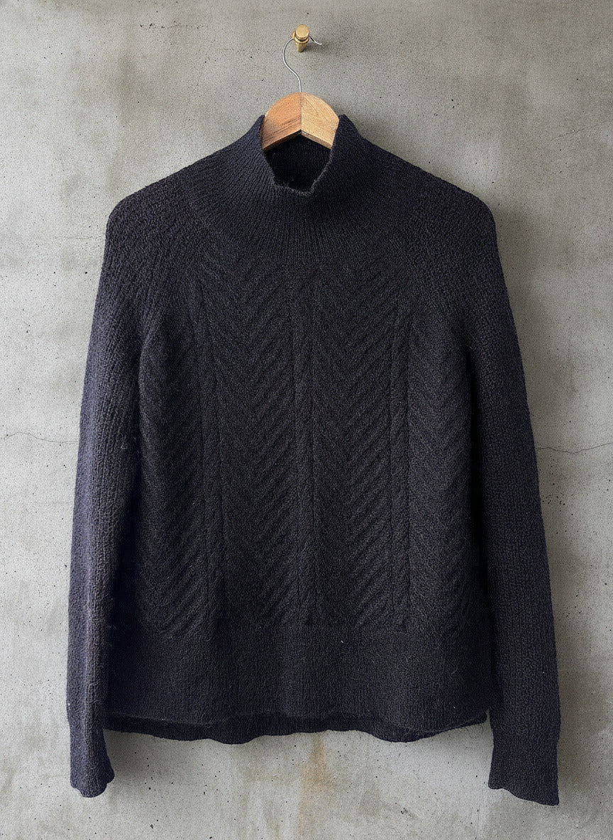 Women’s AllSaints Lamma Premium Mohair Cable Knit Jumper In Navy - Medium - 3720