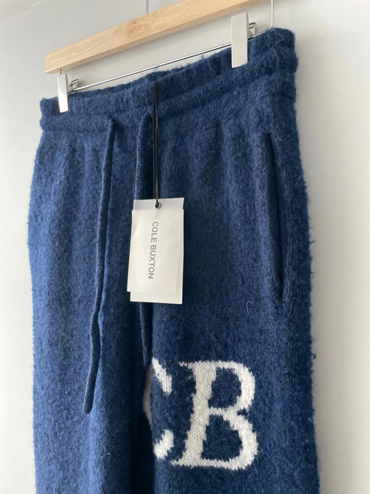 Men’s Cole Buxton Logo Knit Relaxed Fit Wool blend Trouser In Navy - Medium - 2523