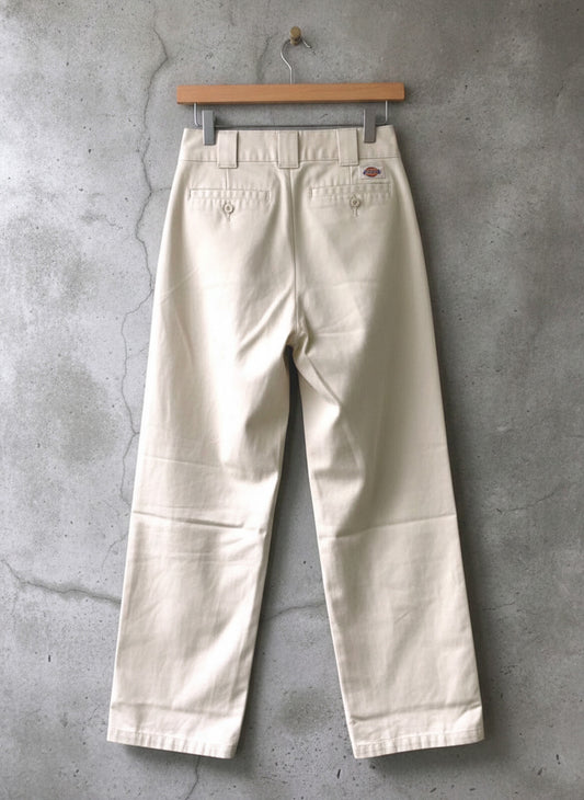 Women’s Dickies Wide Leg Chino Trousers In Cream - W24/L32 - 3006