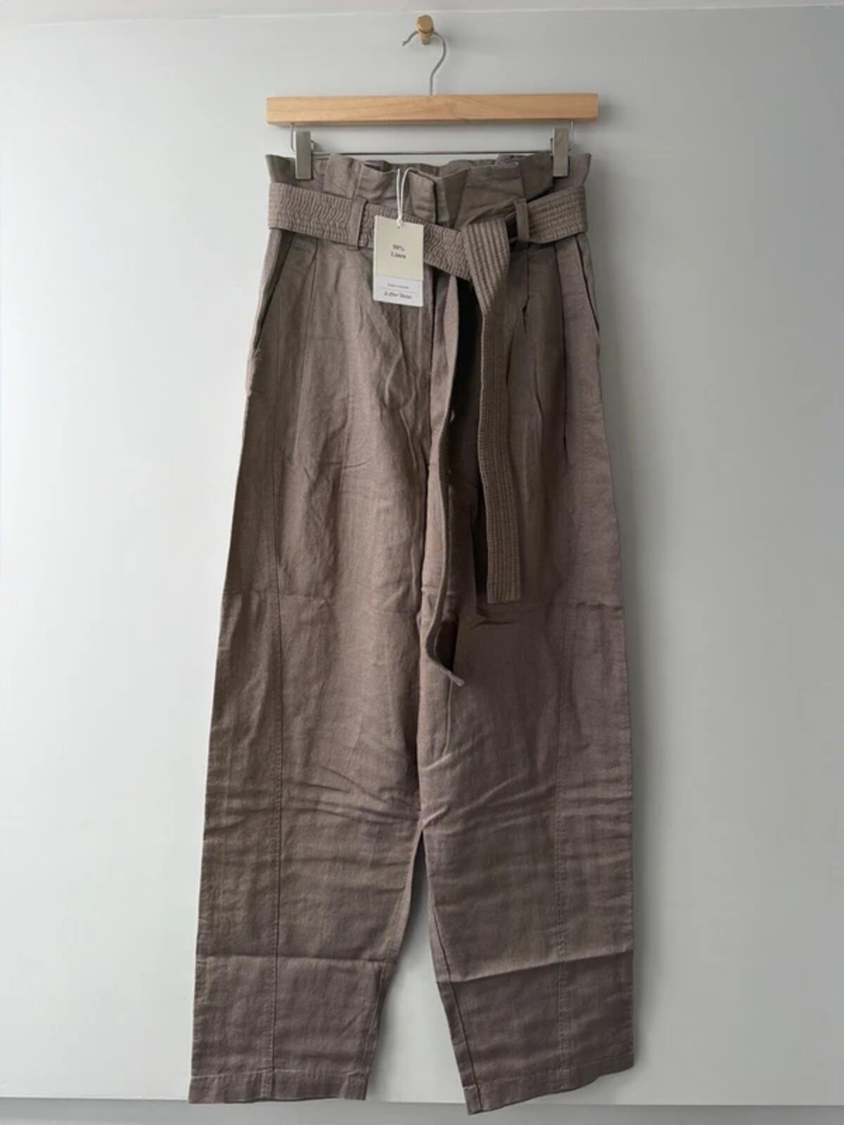 Women’s & Other Stories linen tie front paperbag style trousers - Uk4 - 3369