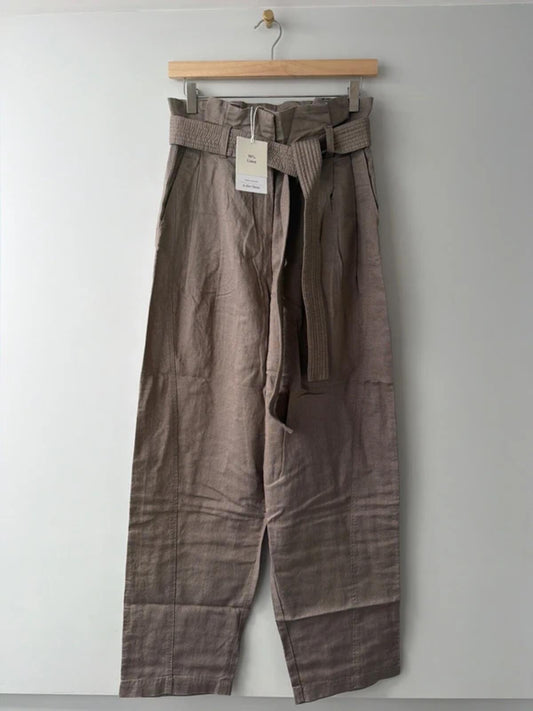 Women’s & Other Stories linen tie front paperbag style trousers - Uk4 - 3369