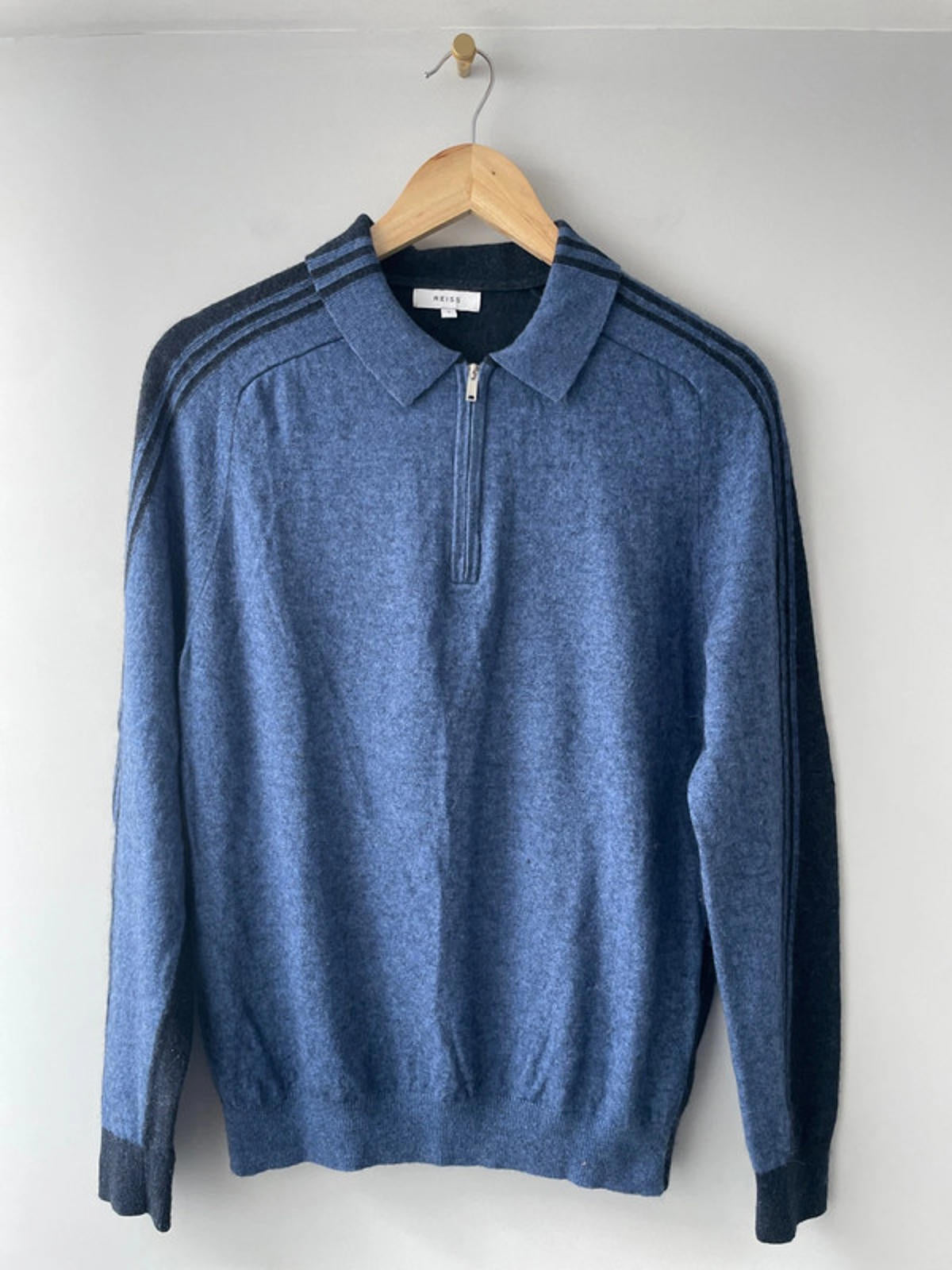 Men’s Reiss Premium Wool Knitted Long Sleeve Polo Top - Small - 1578