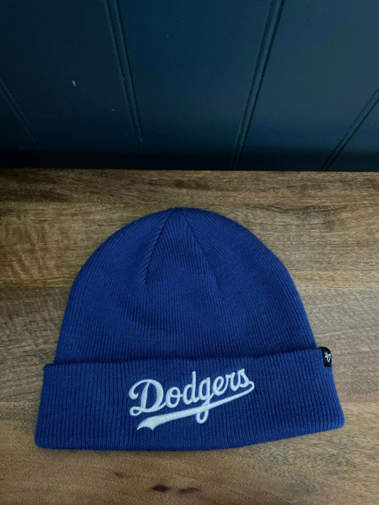 Unisex 47 Brand LA Dodgers Script Knitted Beanie In Navy - 2438