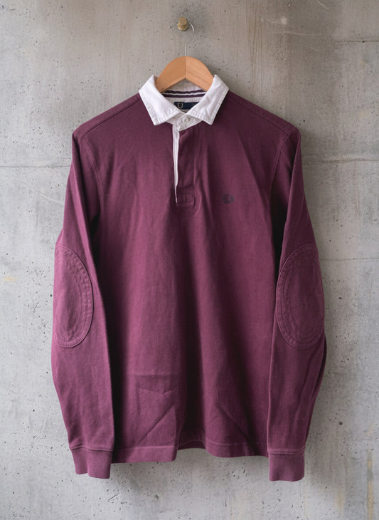 Men’s Fred Perry Classic Rugby Polo Top In Burgundy - Small - 2998