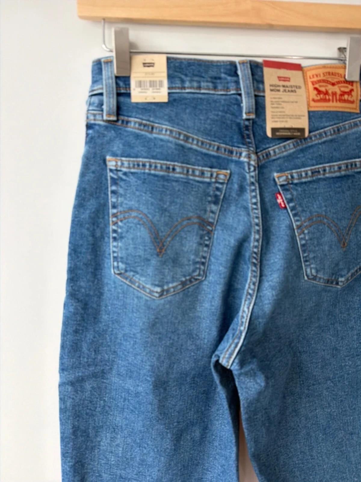 Women’s High Waisted Straight Leg Stretch Fit Mom Jeans In Navy - W27/L29 - 3433