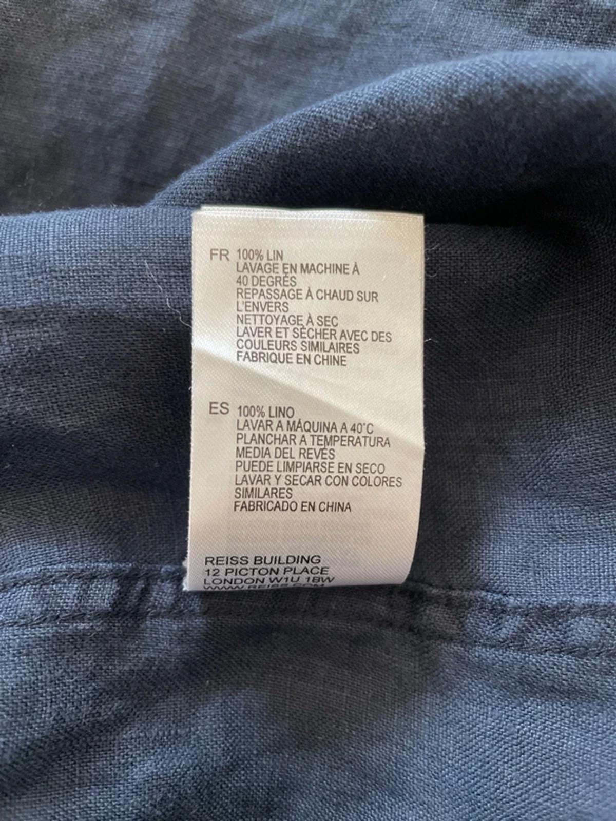 Men’s Reiss Premium Linen Slim Fit Shirt In Navy - Medium - 3077