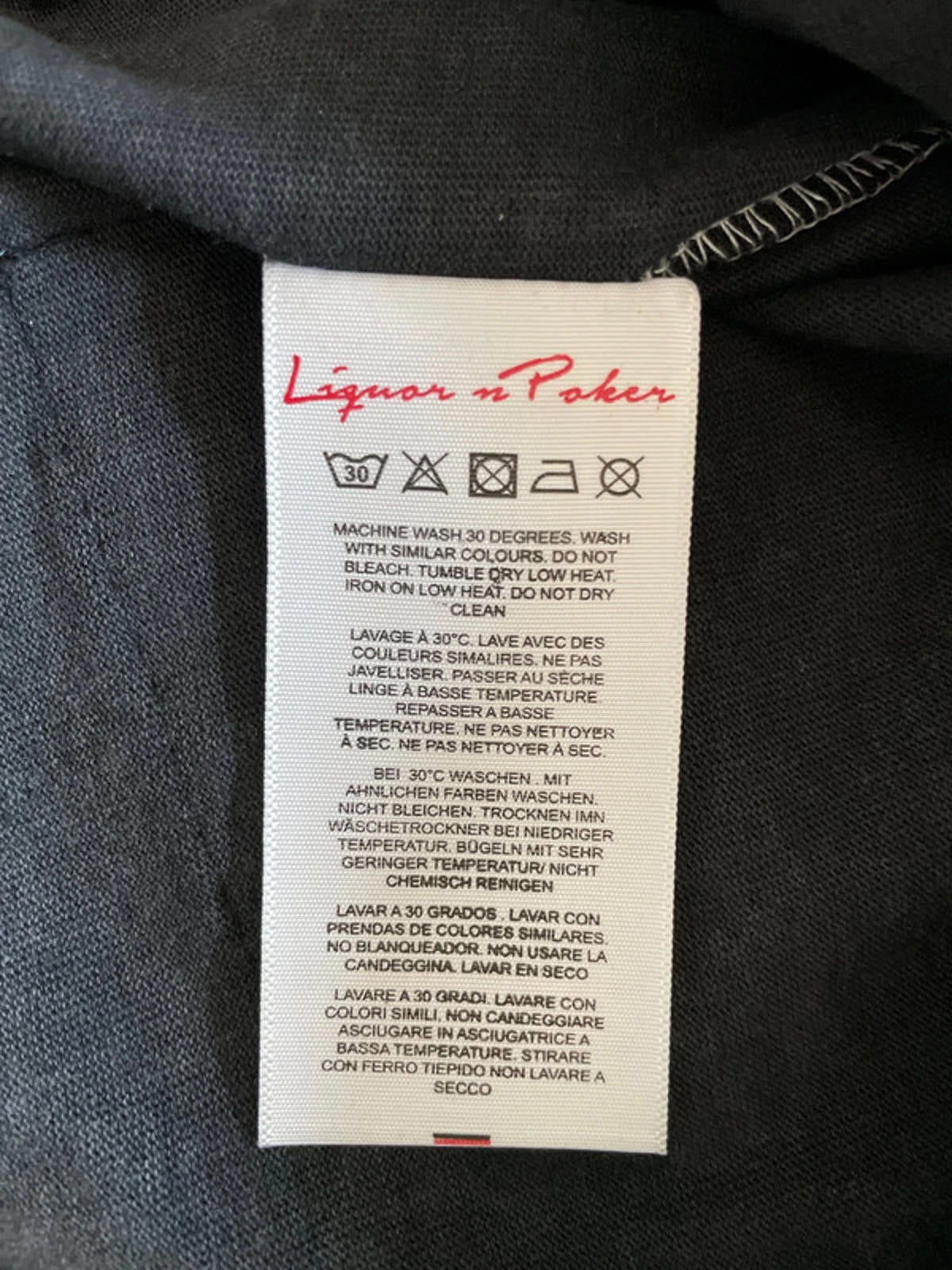 Men’s Liquor n Poker Oversized Long Sleeve Crew Neck T-Shirt In Grey - Medium - 2244