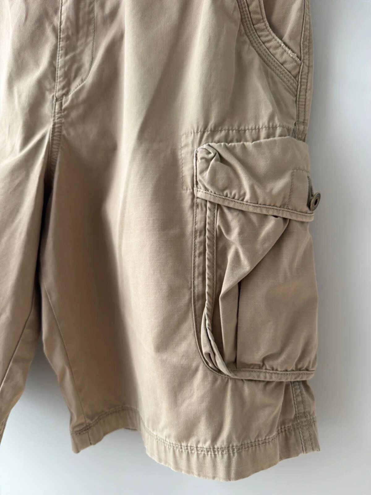 Men’s cargo combat baggy fit shorts in beige - W36 - 3404