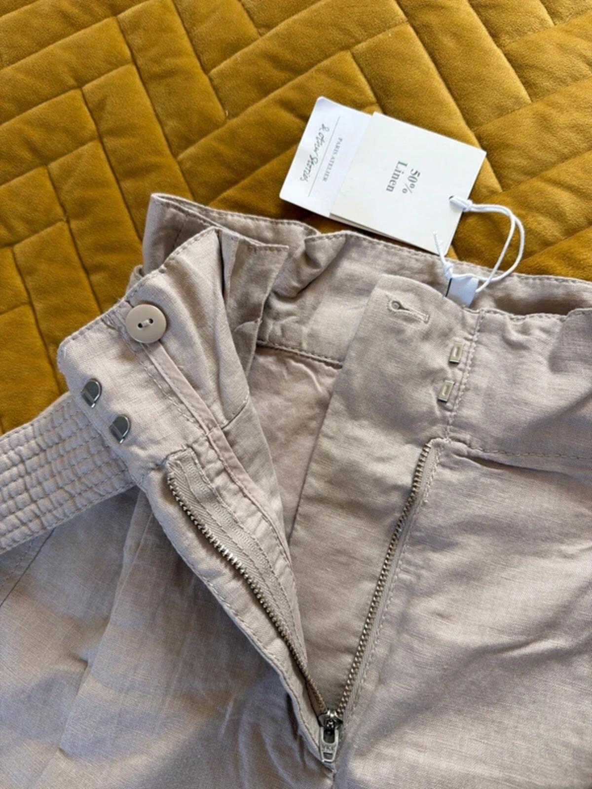 Women’s & Other Stories linen tie front style shorts in beige - Uk6 - 3440