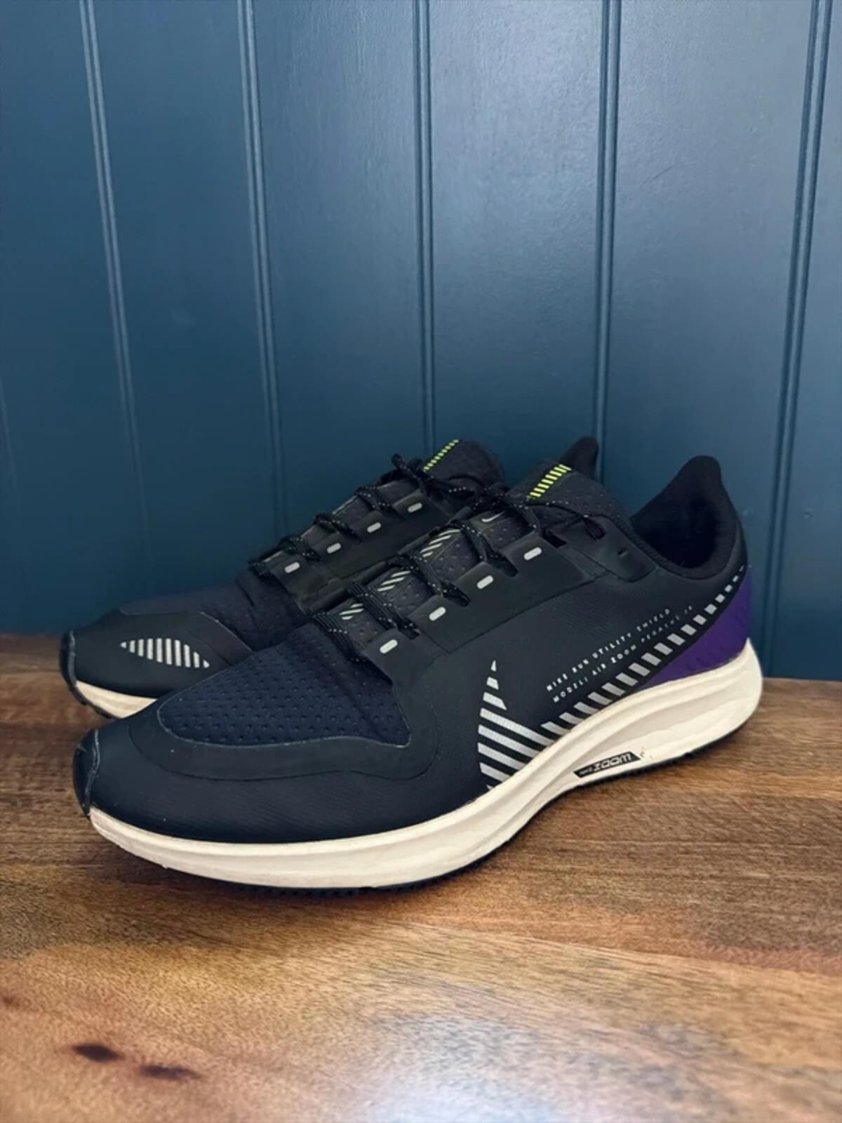 Mens Nike Air Zoom Pegasus 36 Shield Running Trainers In Black - Uk8.5 - 3462