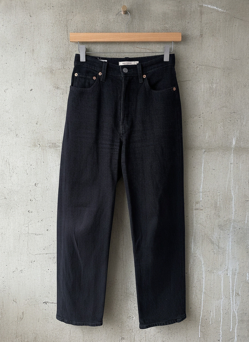 Women’s Levi’s High Waisted Ribcage Straight Fit Jeans In Black - W25/L27 - 3749