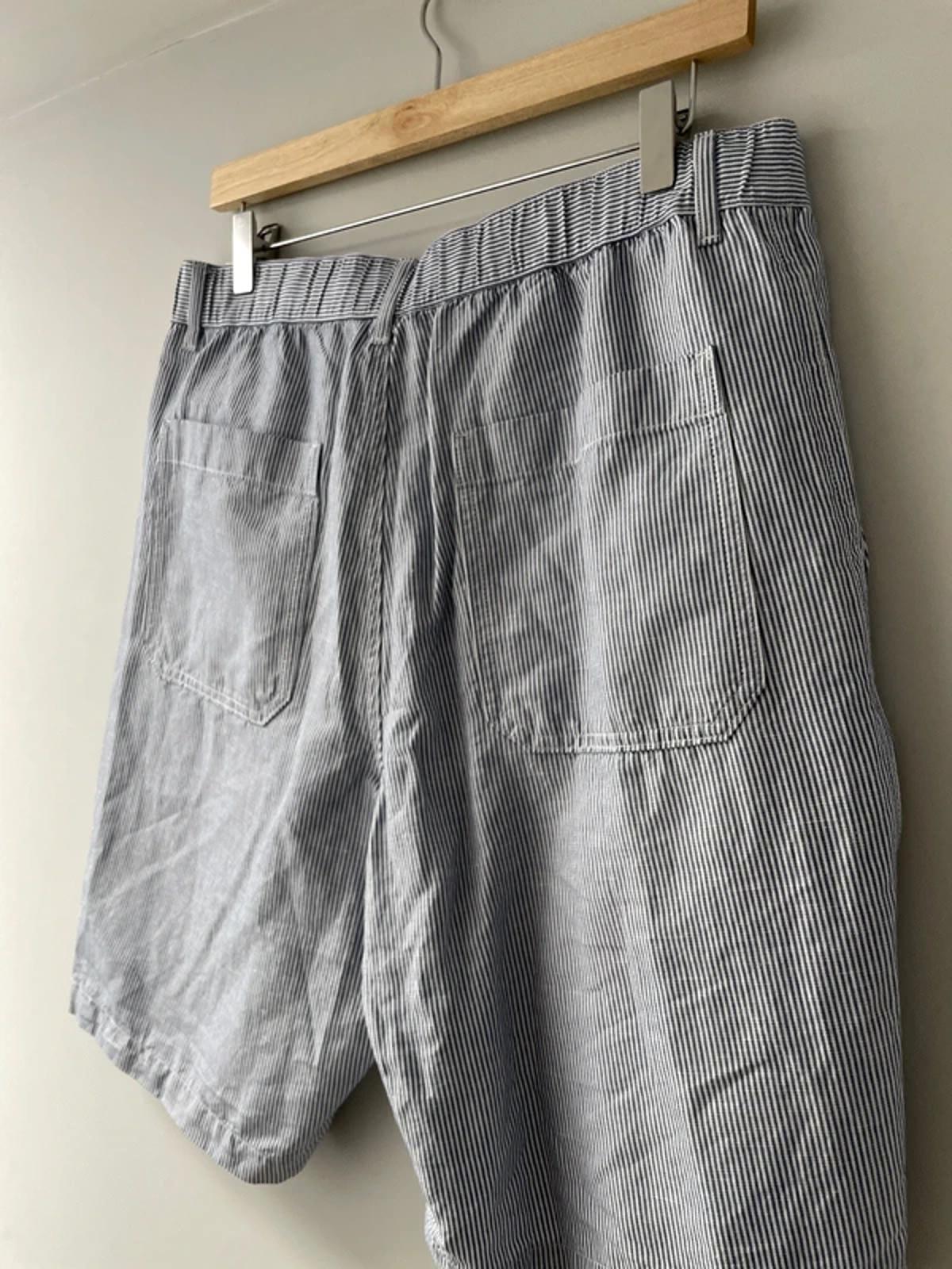 Men’s Uniqlo Linen Stripped Shorts in Light Blue and White - W30-33/L9 - 3167
