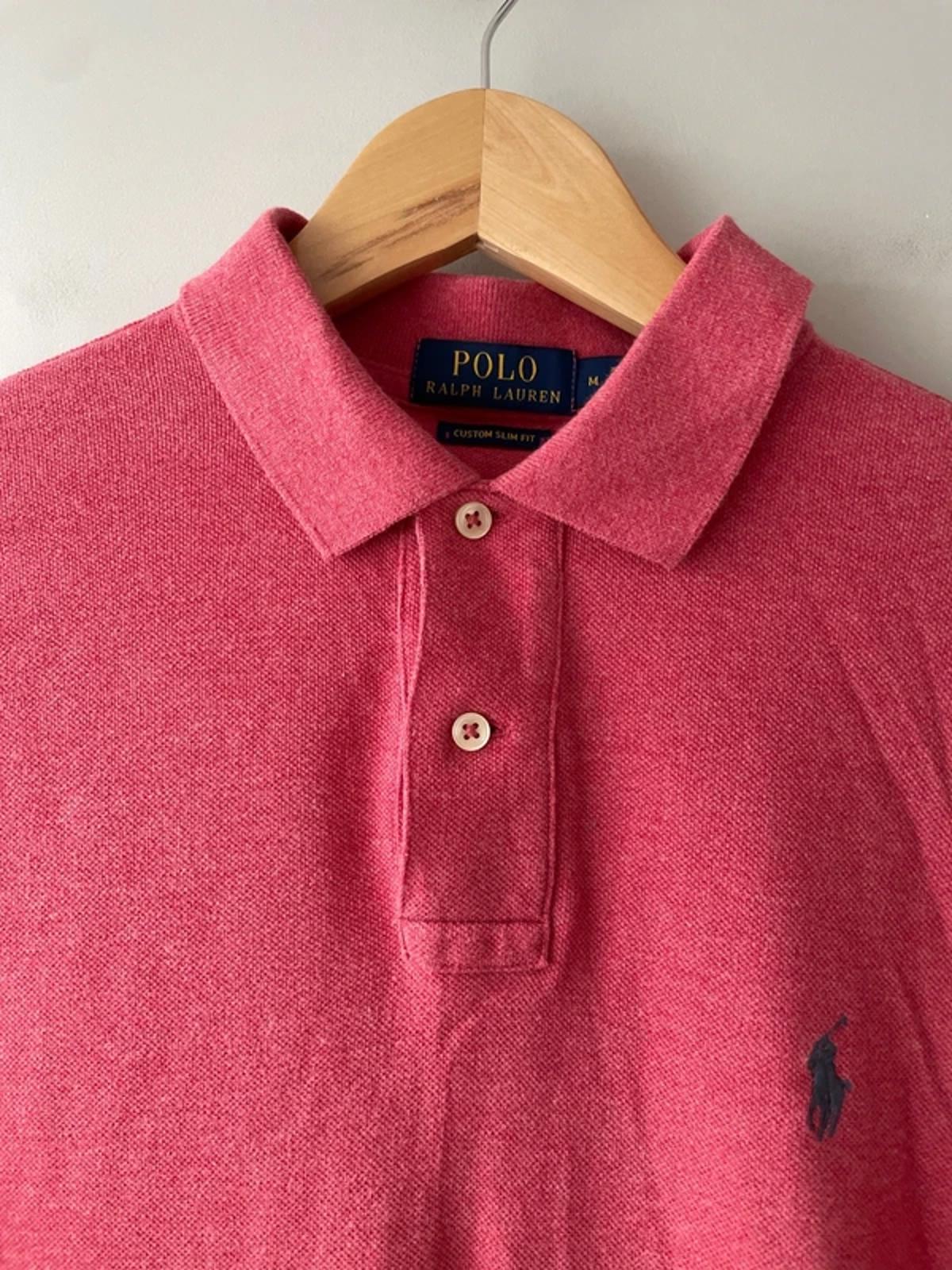 Men’s Ralph Lauren Custom Slim Fit Long Sleeve Polo In Pink - Medium -2883