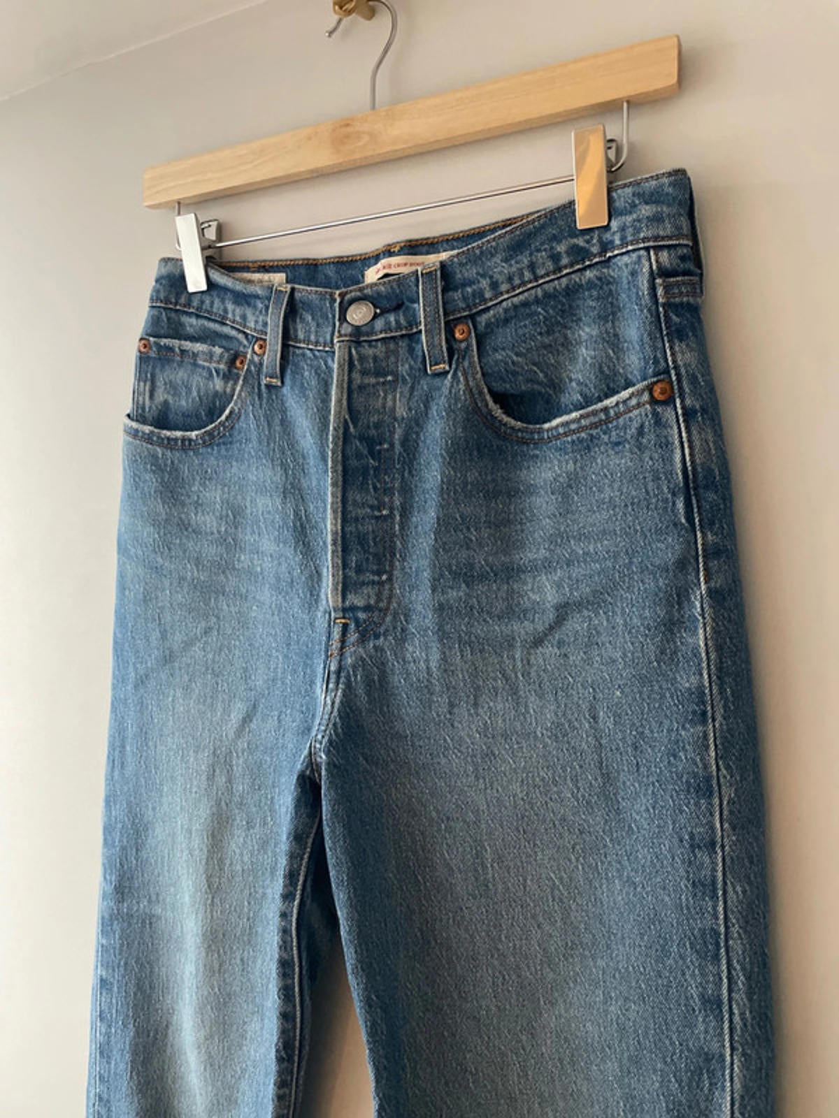 Women’s Levi’s High Waisted Ribcage Crop Boots Fit Jeans In Navy - W27/L27 -2760