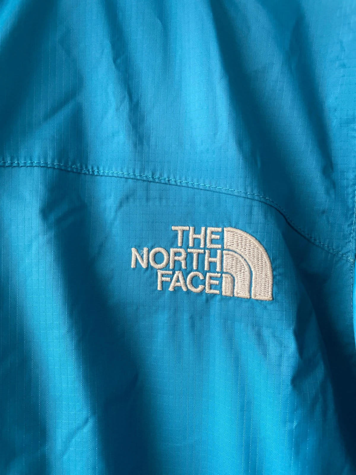 Mens The North Face Hyvent Waterproof Hooded Jacket In Blue/Orange - Small -2209