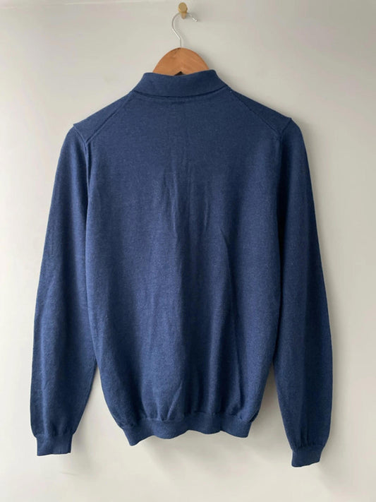 Men’s Hugo Boss Long Sleeve 100% Merino Wool Knitted Polo Top - Medium - 1992