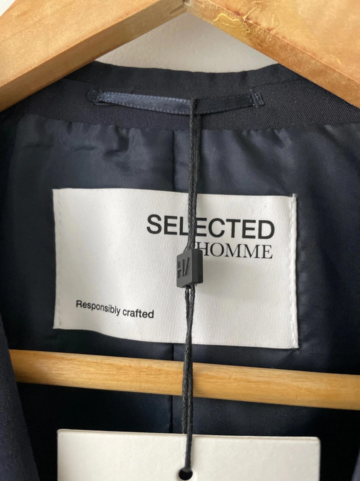 Men’s Selected Homme Double Button Blazer Jacket In Navy - 2283 - Medium