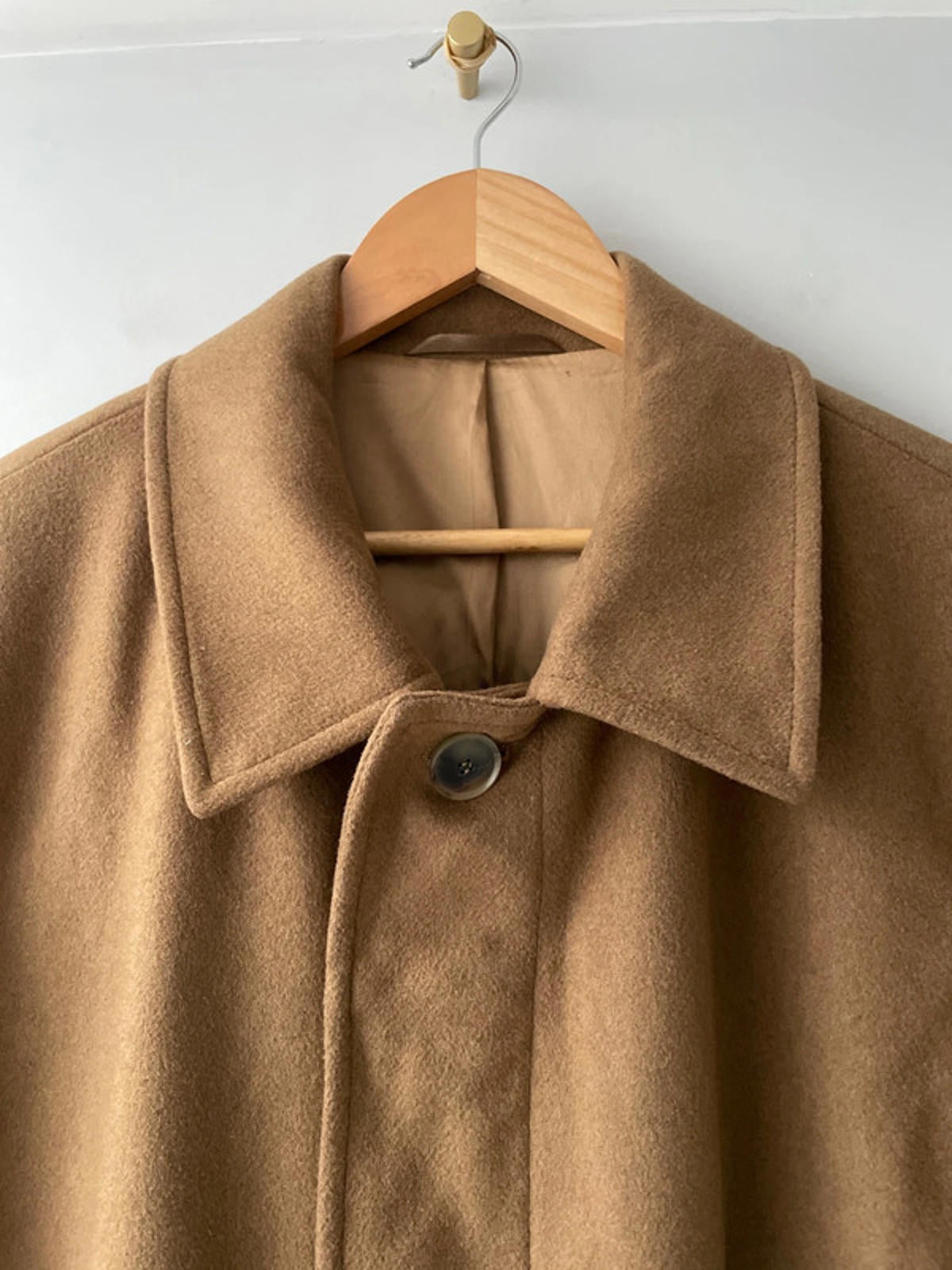 Men’s Werther Wool Cashmere blend Longline Coat In Camel - Large -2460