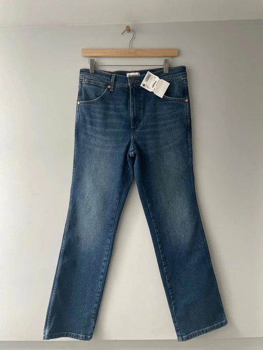 Mens Wrangler Wrancher Slim Bootcut Fit Jeans In Navy - W32/L32 - 2382
