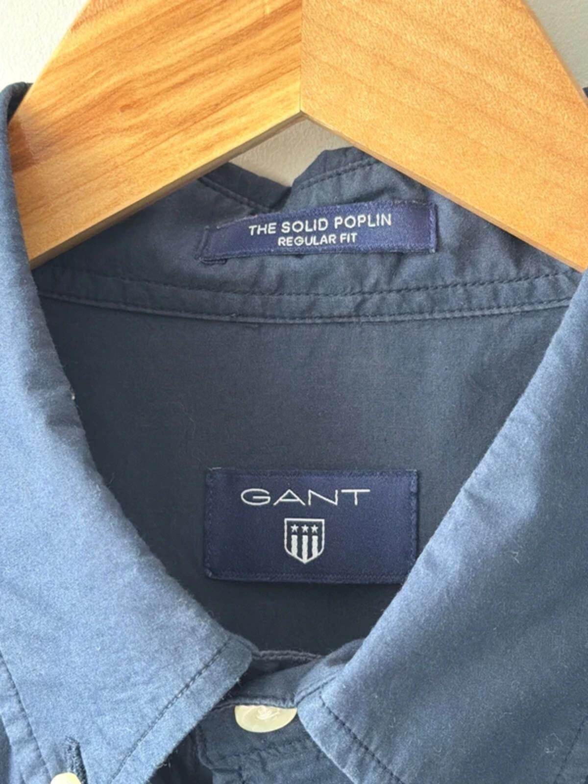 Men’s Gant regular fit long sleeve oxford shirt in navy - xlarge - 3399