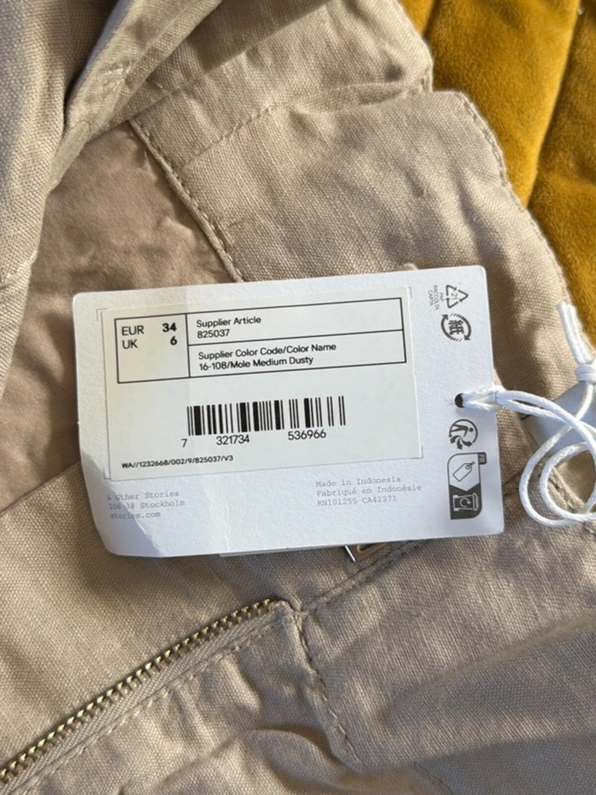 Women’s & Other Stories linen tie front style shorts in beige - Uk6 - 3442