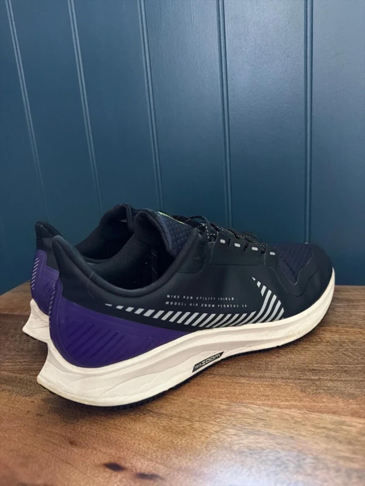 Mens Nike Air Zoom Pegasus 36 Shield Running Trainers In Black - Uk8.5 - 3462
