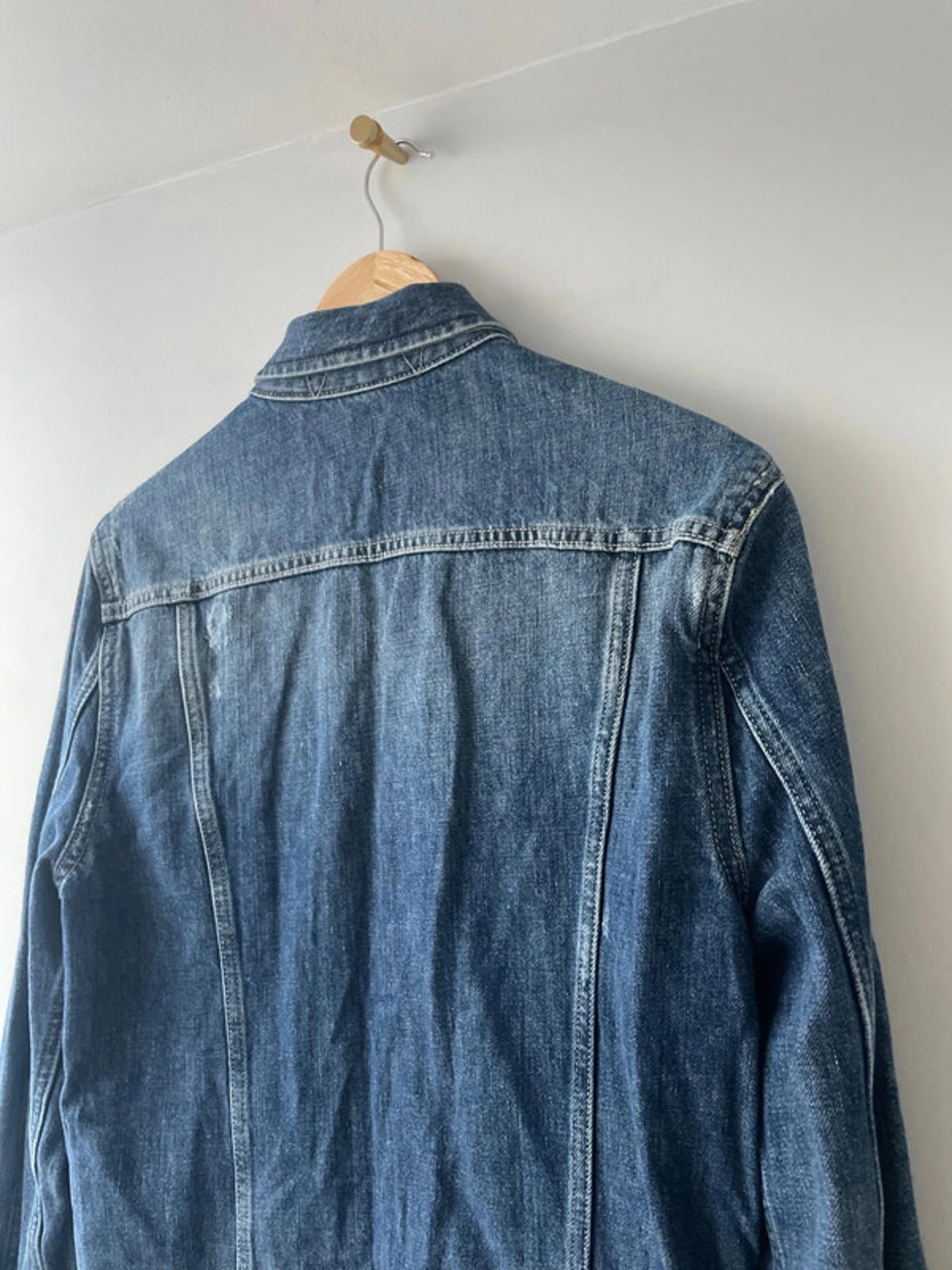 Women’s Allsaints Denim Trucker Jacket Coat With Washed Effect - Small - 2111
