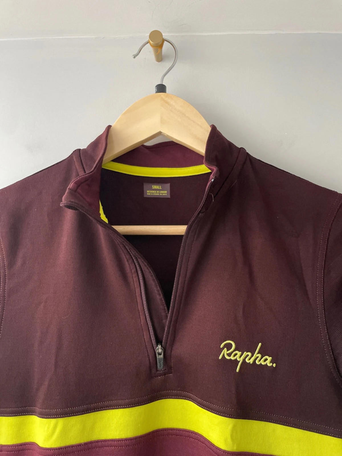 Men’s Rapha Club Merino Wool Cycling Jersey Top In Burgundy - Small - 2317