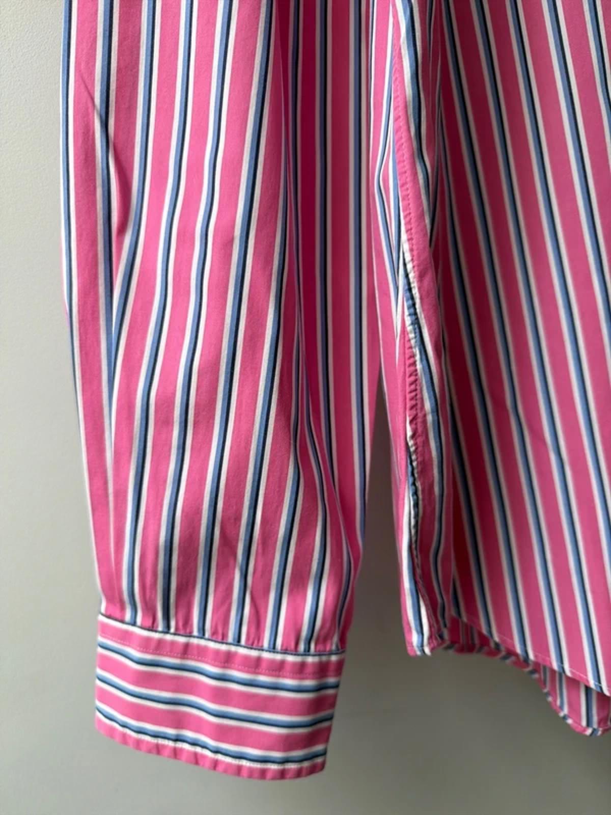 Men’s Ralph Lauren Custom Fit Stripped Oxford Shirt In Pink - Large - 3192