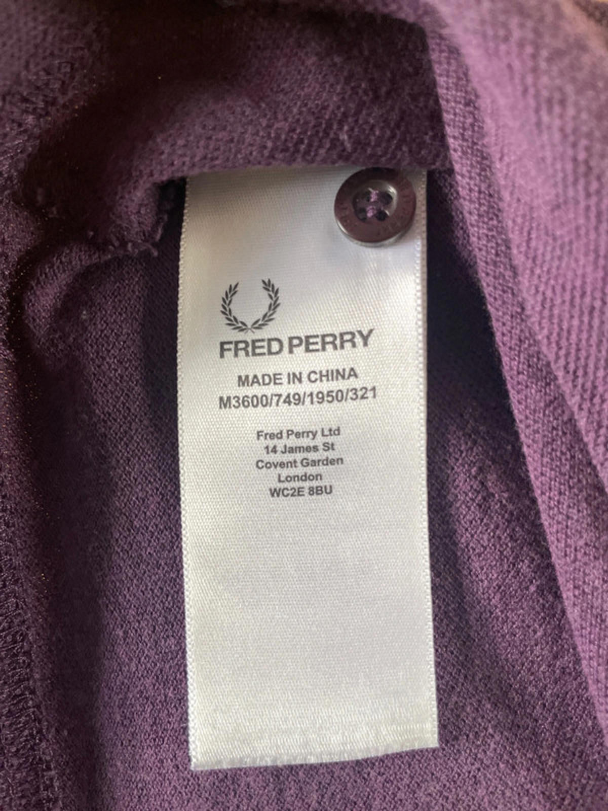 Men’s Fred Perry Slim Fit Short Sleeve Polo Top In Purple - Medium - 1797