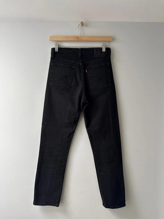 Women’s Levi’s Wedge Straight High Waisted Fit Jeans In Black - W25/L28 - 1957