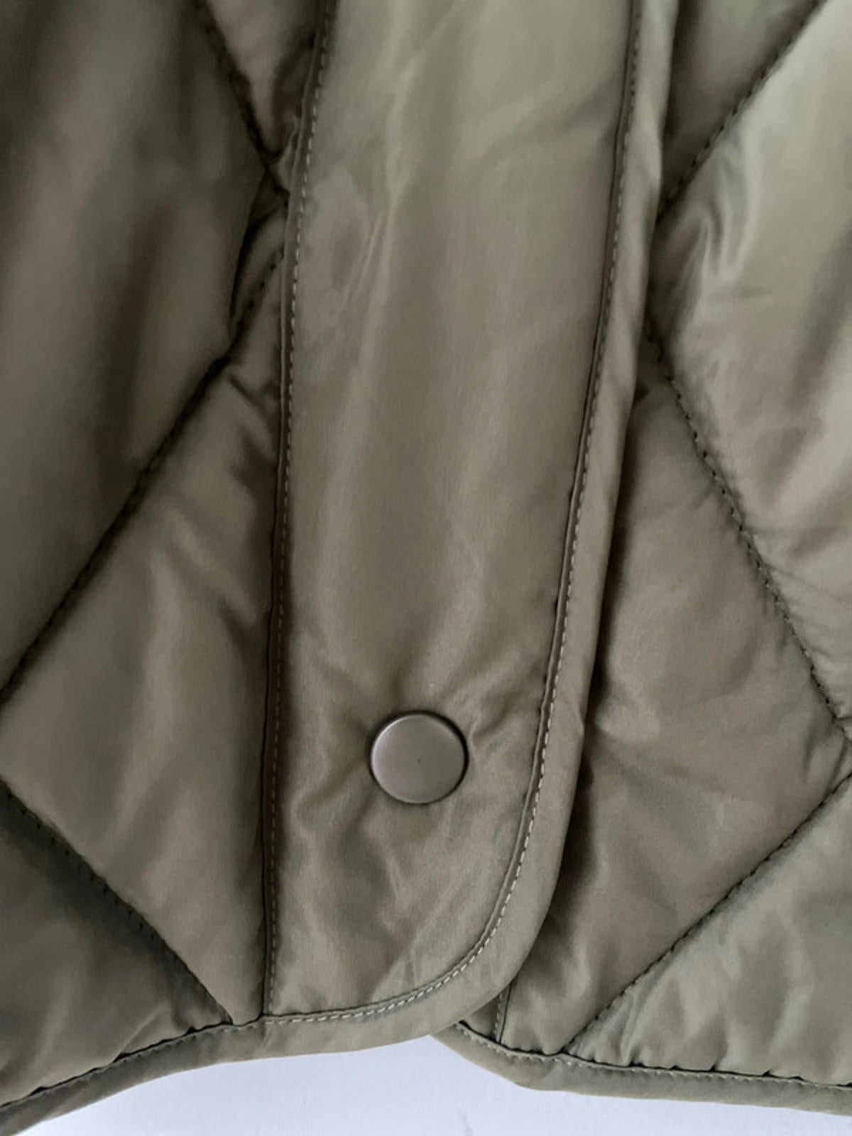 Women’s Pieces Light Weight Crew Neck Quilted Jacket In Khaki - Small - 2481